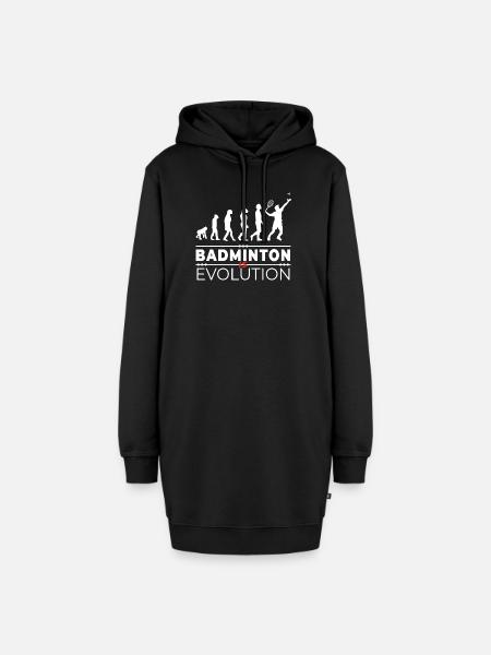 Badminton is evolution - Message Humor Parodie - Hoodie-Kleid - Schwarz