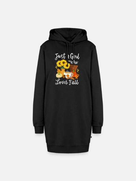 Herbst Herbstsaison - Hoodie-Kleid - Schwarz