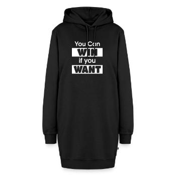 SIE KÖNNEN GEWINNEN, WENN SIE WOLLEN - Hoodie-Kleid - Schwarz - Vorne - AI Model Female 172 light (172cm)