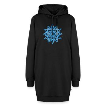 Weihnachten - Hoodie-Kleid - Schwarz - Vorne - AI Model Female 172 light (172cm)
