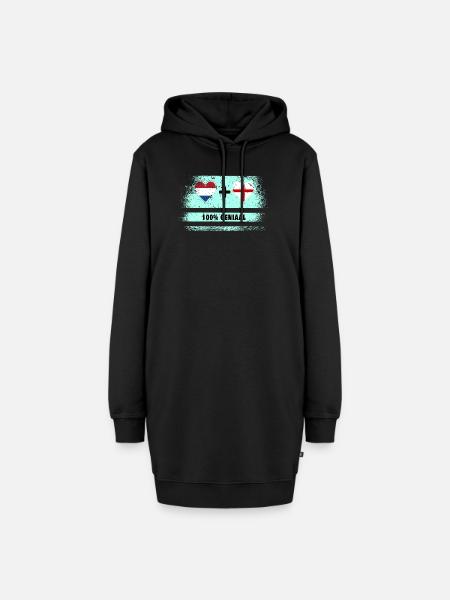 England und Niederlande 100% Genius Flagge - Hoodie-Kleid - Schwarz