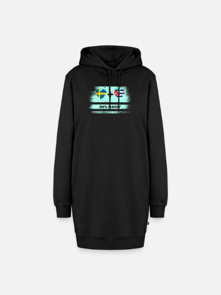 Kuba und Schweden 100% perfekt / Geschenk - Hoodie-Kleid - Schwarz