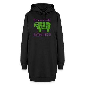 Lüneburger Heide Motiv - Hoodie-Kleid - Schwarz - Vorne - AI Model Female 172 light (172cm)