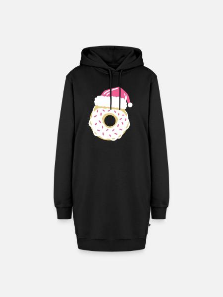 Donut Weihnachtsmütze - Hoodie-Kleid - Schwarz