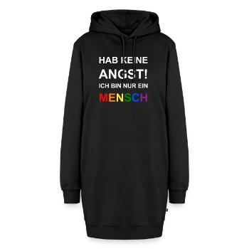 Nur ein Mensch - Hoodie-Kleid - Schwarz - Vorne - AI Model Female 172 light (172cm)