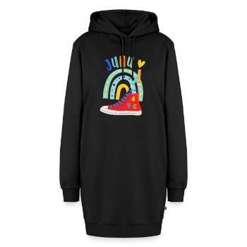 Schulkind  - Hoodie-Kleid - Schwarz - Vorne - AI Model Female 172 light (172cm)