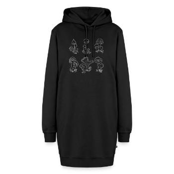 Pilze gezeichnet - Hoodie-Kleid - Schwarz - Vorne - AI Model Female 172 light (172cm)