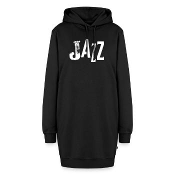 Vintage-Jazz-Typografie-Logo T-Shirt - Hoodie-Kleid - Schwarz - Vorne - AI Model Female 172 light (172cm)