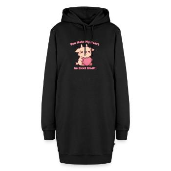 Süße Ziege Du bringst mein Herz zum Blöken Blöken Blöken - Hoodie-Kleid - Schwarz - Vorne - AI Model Female 172 light (172cm)