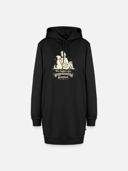 Adoptierter Hund Rescue Tierheimhund - Hoodie-Kleid - Schwarz