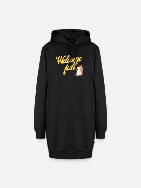 Willkommen im Herbst - Hoodie-Kleid - Schwarz