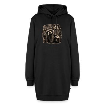 Trash Panda Night Crew Raccoon Opossum Skunk  - Hoodie-Kleid - Schwarz - Vorne - AI Model Female 172 light (172cm)