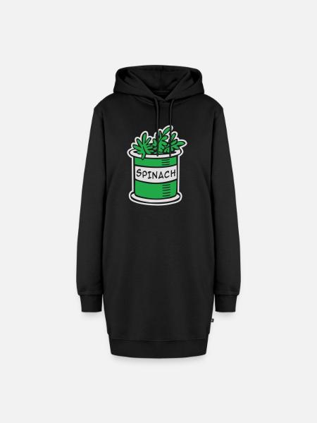 Spinat - Hoodie-Kleid - Schwarz