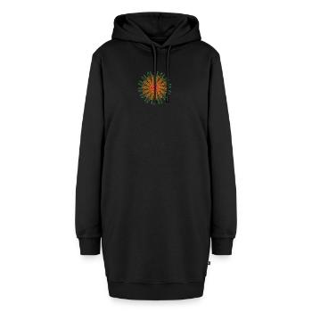 design - Hoodie-Kleid - Schwarz - Vorne - AI Model Female 172 light (172cm)