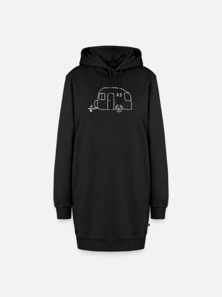 wohnwagen zeichnung - Hoodie-Kleid - Schwarz
