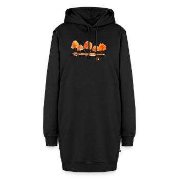 Herbst - Hoodie-Kleid - Schwarz - Vorne - AI Model Female 172 light (172cm)