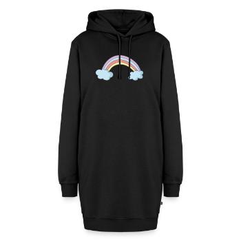 Regenbogen - Hoodie-Kleid - Schwarz - Vorne - AI Model Female 172 light (172cm)