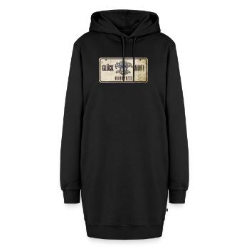 Glück auf Ruhrpott Schild - Hoodie-Kleid - Schwarz - Vorne - AI Model Female 172 light (172cm)