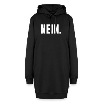 NEIN. | Klares Statement in Typografie - Hoodie-Kleid - Schwarz - Vorne - AI Model Female 172 light (172cm)