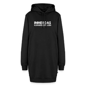 Immer das Kleingedruckte - Wir bekommen ein Baby - Hoodie-Kleid - Schwarz - Vorne - AI Model Female 172 light (172cm)