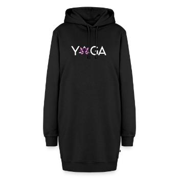 Yoga Geschenkidee - Hoodie-Kleid - Schwarz - Vorne - AI Model Female 172 light (172cm)