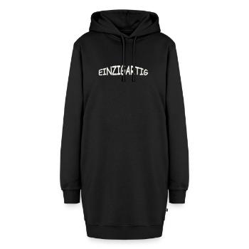 einzigartig- - Hoodie-Kleid - Schwarz - Vorne - AI Model Female 172 light (172cm)