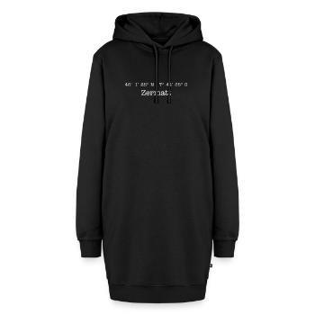 Koordinaten Zermatt - Hoodie-Kleid - Schwarz - Vorne - AI Model Female 172 light (172cm)