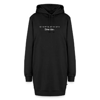 Koordinaten Dresden - Hoodie-Kleid - Schwarz - Vorne - AI Model Female 172 light (172cm)
