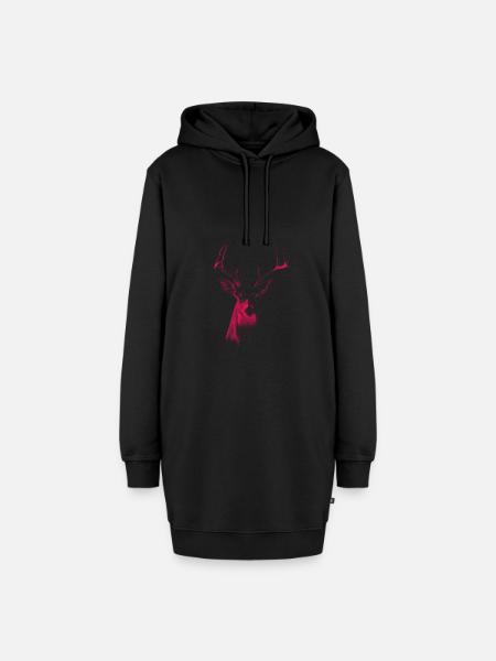 Hirsch - Hoodie-Kleid - Schwarz
