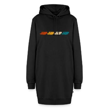 Yacht T-Shirt Motorboot Geschenkboot - Hoodie-Kleid - Schwarz - Vorne - AI Model Female 172 light (172cm)