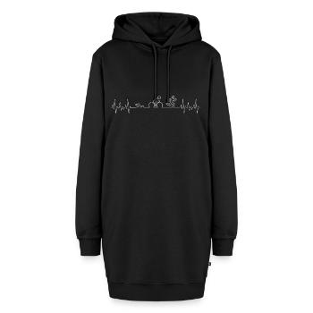 Triathlon Herzfrequenz - Hoodie-Kleid - Schwarz - Vorne - AI Model Female 172 light (172cm)