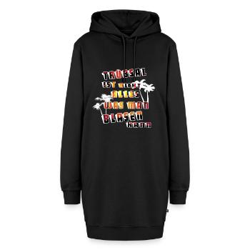 Witziger Spruch - Hoodie-Kleid - Schwarz - Vorne - AI Model Female 172 light (172cm)