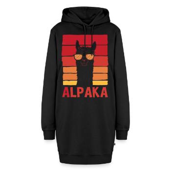 Alpaka Lama Alpakas Tier - Hoodie-Kleid - Schwarz - Vorne - AI Model Female 172 light (172cm)