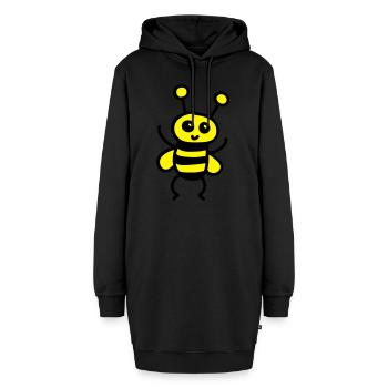Niedliche Biene - Hoodie-Kleid - Schwarz - Vorne - AI Model Female 172 light (172cm)