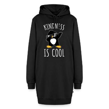 Kindness Is Cool Dabbing Dab Dance Geste Pinguin - Hoodie-Kleid - Schwarz - Vorne - AI Model Female 172 light (172cm)