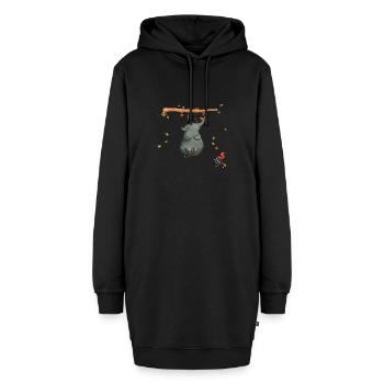 schaukeln mit Eichhörnchen - Hoodie-Kleid - Schwarz - Vorne - AI Model Female 172 light (172cm)