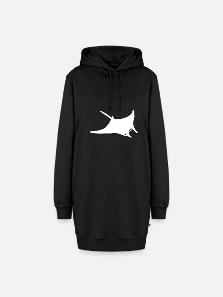 Manta Rochen Zeichnung - Hoodie-Kleid - Schwarz