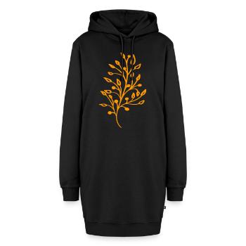 Gelbe Flora - Hoodie-Kleid - Schwarz - Vorne - AI Model Female 172 light (172cm)