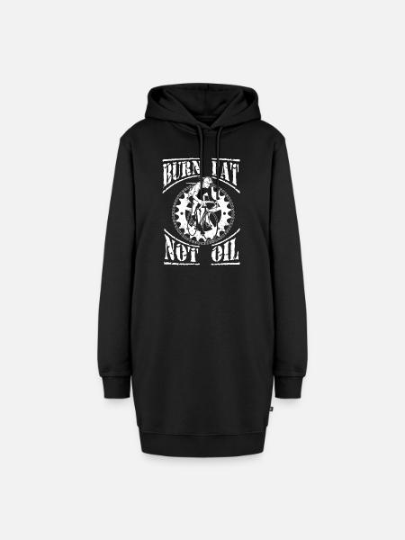 Verbrenne Fett, nicht Öl. - Hoodie-Kleid - Schwarz