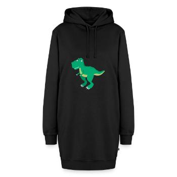 Dinosaurier - Hoodie-Kleid - Schwarz - Vorne - AI Model Female 172 light (172cm)