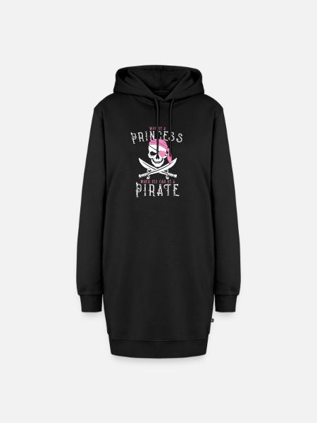 Warum eine Prinzessin sein, wenn man ein Pirat sein kann! Ahoi - Hoodie-Kleid - Schwarz