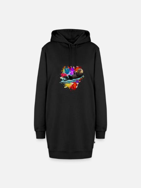 Otter - Hoodie-Kleid - Schwarz