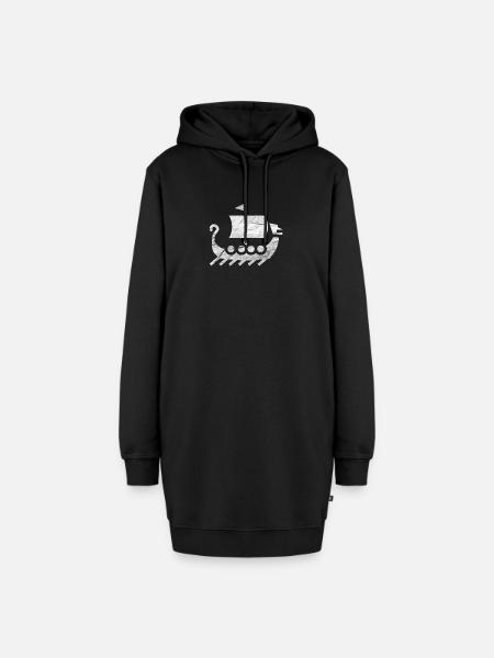 Wikinger Boot Vikings Thor Odin Geschenk - Hoodie-Kleid - Schwarz