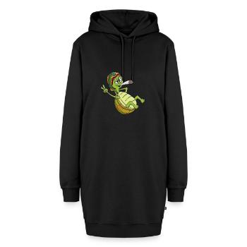 Chill-Kröte, chillende Schildkröte - Hoodie-Kleid - Schwarz - Vorne - AI Model Female 172 light (172cm)
