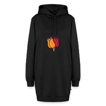 Tulpe - Hoodie-Kleid - Schwarz - Vorne - AI Model Female 172 light (172cm)