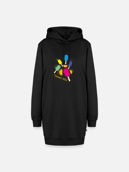 sommer 2022, wassereis, bunt,eis,sommer,buntes eis - Hoodie-Kleid - Schwarz