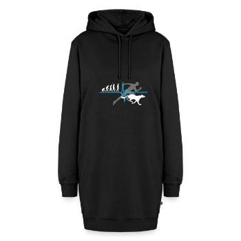 Canicross Entwicklung Hund Agility Zughundesport - Hoodie-Kleid - Schwarz - Vorne - AI Model Female 172 light (172cm)