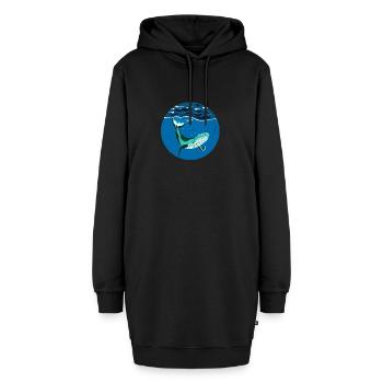Humpback I Buckelwal unter Wasser - Hoodie-Kleid - Schwarz - Vorne - AI Model Female 172 light (172cm)