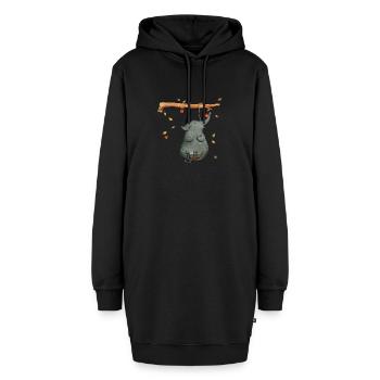 Elefant auf der Schaukel - Hoodie-Kleid - Schwarz - Vorne - AI Model Female 172 light (172cm)
