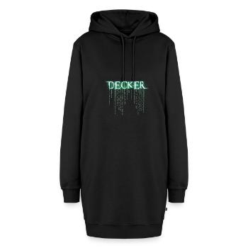 Pen and paper decker - Hoodie-Kleid - Schwarz - Vorne - AI Model Female 172 light (172cm)